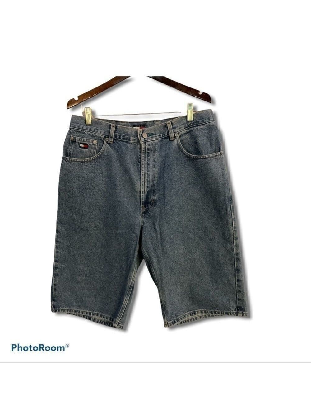 Tommy Hilfiger Baggy Jean Shorts 33 Waist Vintage